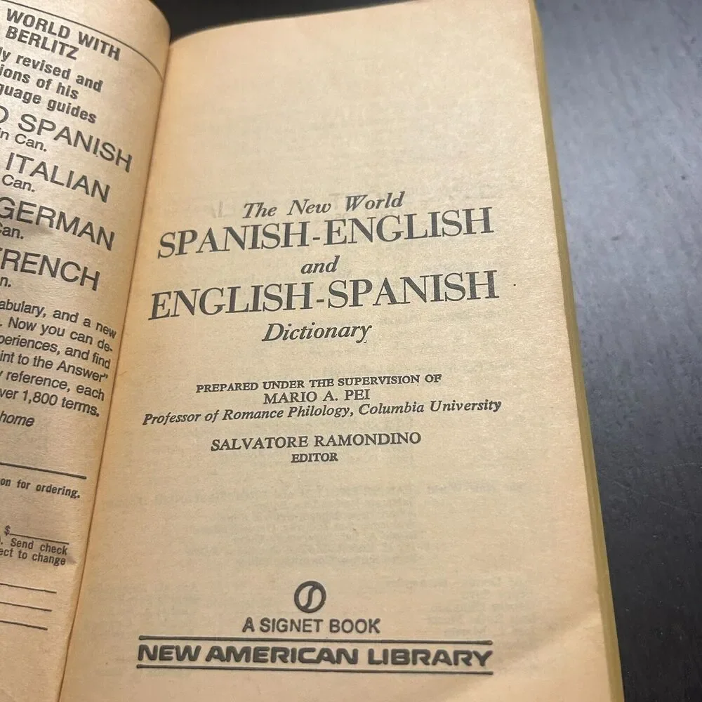 New World Spanish English/English Spanish by Salvatore Romondino 1969